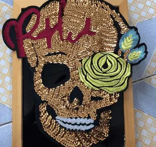 Skull-Sequin-Patch